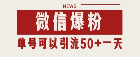 微信爆粉，私域暴力引流打法日引千粉 单号日进50+【揭秘】-萝卜兔资源站