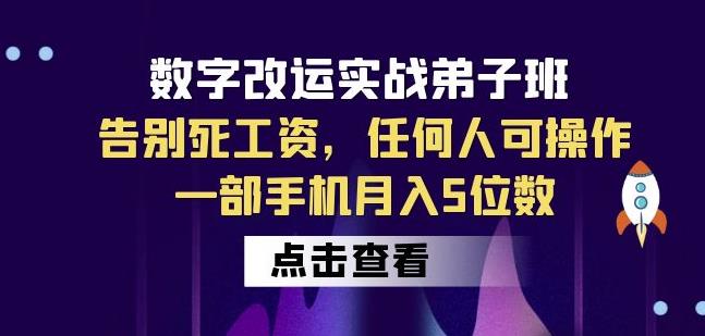 数字改运实战弟子班：告别死工资，任何人可操作，一部手机月入5位数-萝卜兔资源站