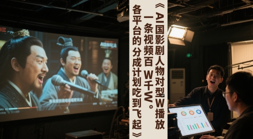 AI三国影视剧人物对口型唱歌玩法，一条视频百W千W播放，各平台的分成计划吃到飞起-萝卜兔资源站