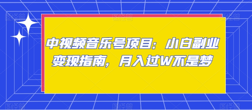 中视频音乐号项目：小白副业变现指南，月入过W不是梦【揭秘】-萝卜兔资源站