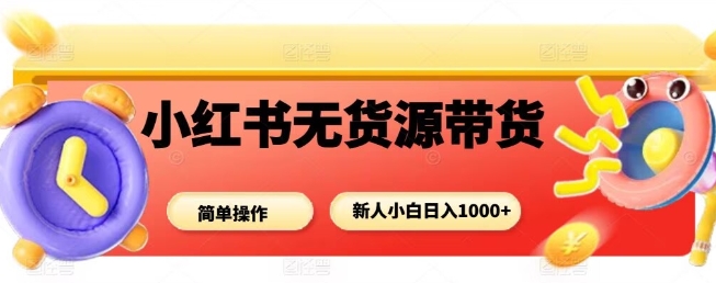 小红书无货源带货项目，简单无脑，新人小白日入多张-萝卜兔资源站