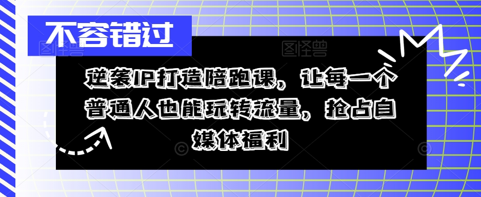 逆袭IP打造陪跑课，让每一个普通人也能玩转流量，抢占自媒体福利-萝卜兔资源站