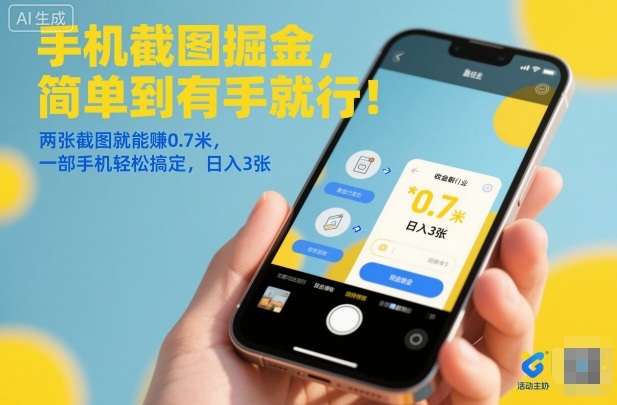 手机截图掘金，简单到有手就行！两张截图就能賺0.7米，一部手机轻松搞定，日入3张【揭秘】-萝卜兔资源站