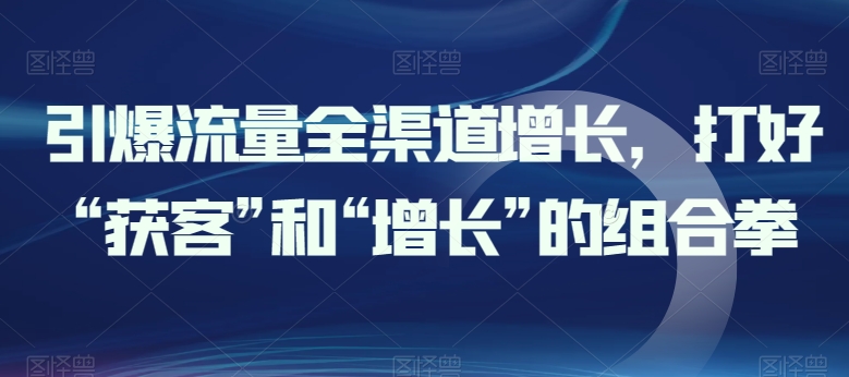 引爆流量全渠道增长，打好“获客”和“增长”的组合拳-萝卜兔资源站