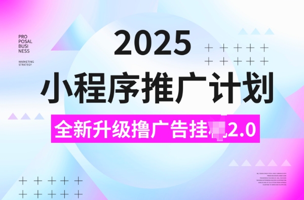 2025小程序推广计划，撸广告挂JI3.0玩法，日均5张【揭秘】-萝卜兔资源站