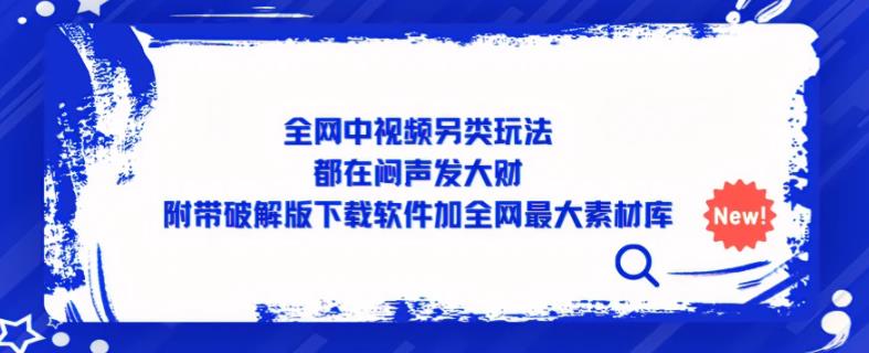 全网中视频另类玩法，都在闷声发大财，附带破解版下载软件加全网最大素材库【揭秘】-萝卜兔资源站