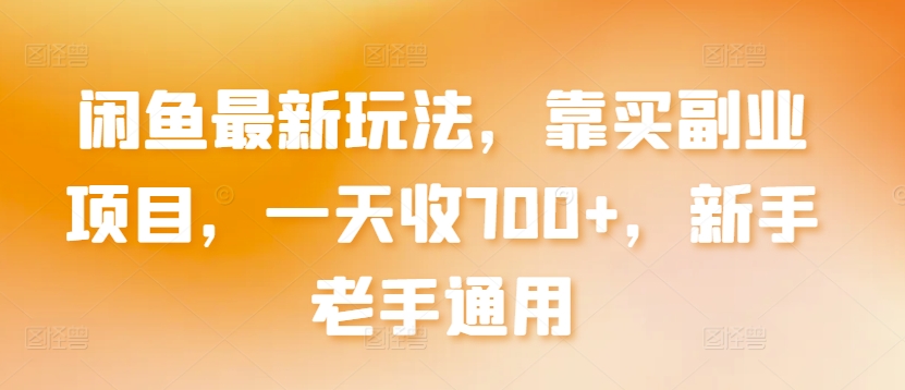 闲鱼最新玩法，靠买副业项目，一天收700+，新手老手通用【揭秘】-萝卜兔资源站