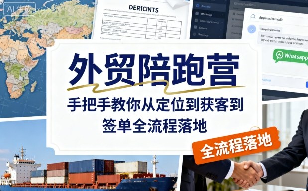 外贸陪跑营，手把手教你从定位到获客到签单全流程落地-萝卜兔资源站