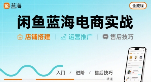 闲鱼蓝海电商实战，店铺搭建运营售后全流程-萝卜兔资源站