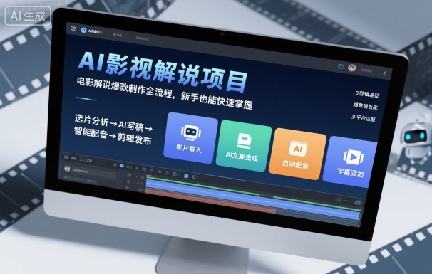 AI影视解说项目，电影解说爆款制作全流程，新手也能快速掌握-萝卜兔资源站