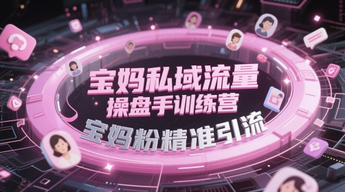 宝妈私域流量操盘手训练营，宝妈粉精准引流-萝卜兔资源站