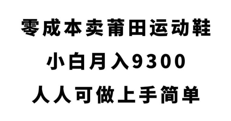 零成本卖莆田运动鞋，小白月入9300，人人可做上手简单【揭秘】-萝卜兔资源站