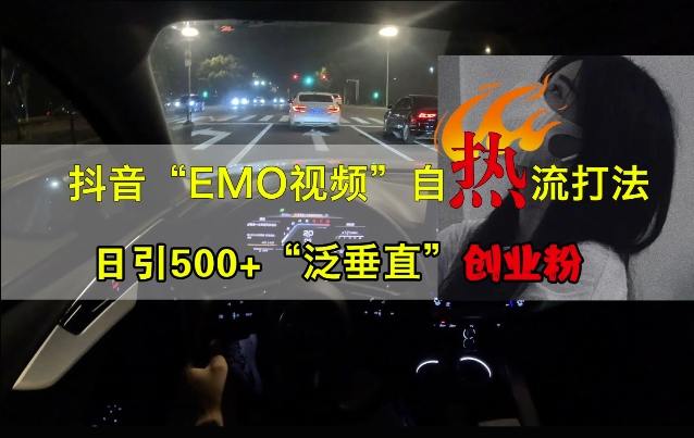 抖音EMO视频自热打法，日引500+“泛垂直”创业粉-萝卜兔资源站