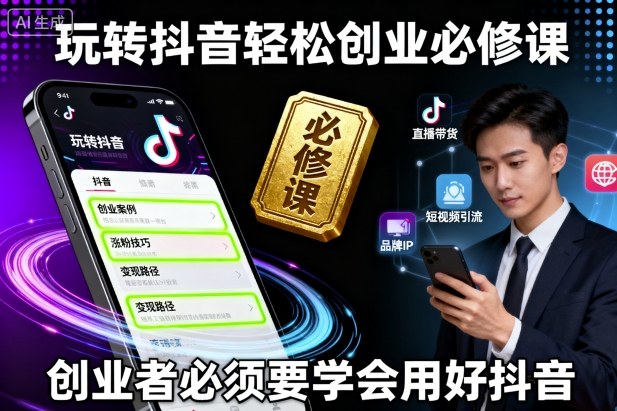 玩转抖音轻松创业必修课，创业者必须要学会用好抖音-萝卜兔资源站
