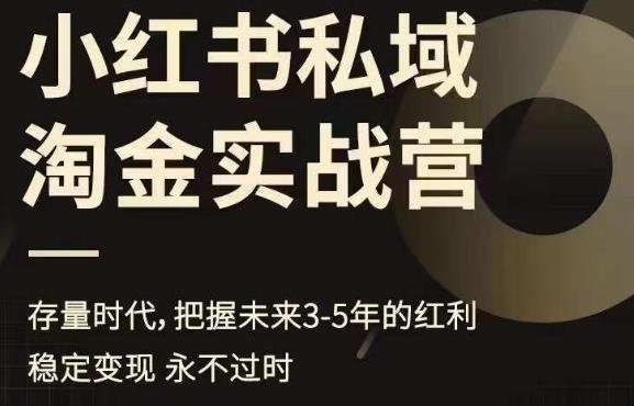小红书私域淘金实战营，存量时代，把握未来3-5年的红利-萝卜兔资源站