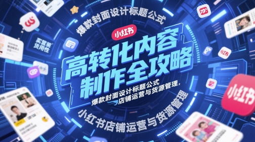 高转化内容制作全攻略，爆款封面设计标题公式，小红书店铺运营与货源管理-萝卜兔资源站