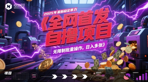 全网首发，2025年最新稳定暴力全自动自撸项目，无限制批量操作，日入多张【揭秘】-萝卜兔资源站