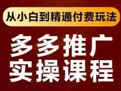 拼多多推广实操课程，从小白到精通付费玩法-萝卜兔资源站