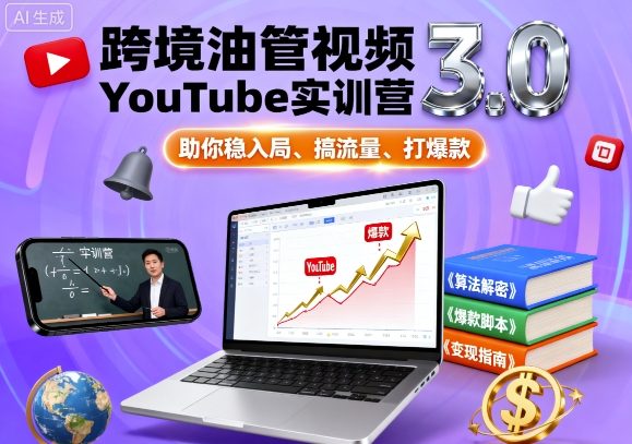 跨境油管视频YouTube实训营3.0，助你稳入局、搞流量、打爆款-萝卜兔资源站