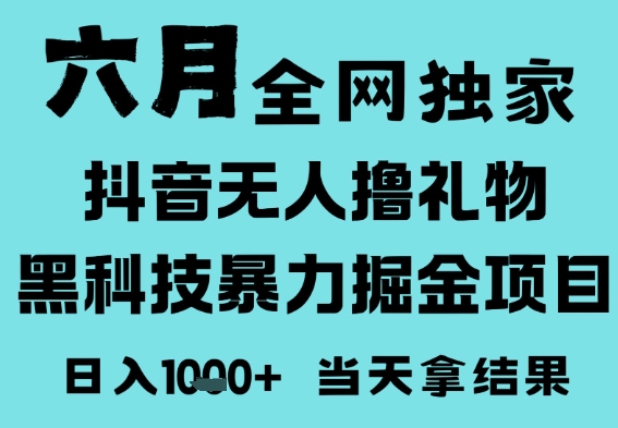 25年6月高爆抖音无人直播最新撸音浪掘金项目，门槛低小白可做，无脑日入1k，可矩阵放大【揭秘】-萝卜兔资源站