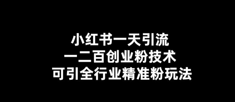 小红书一天引流一二百创业粉技术，可引全行业精准粉玩法【仅揭秘】-萝卜兔资源站