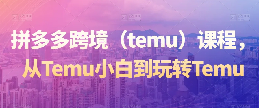 拼多多跨境（temu）课程，从Temu小白到玩转Temu-萝卜兔资源站