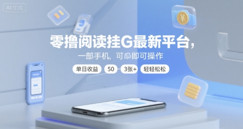 零撸阅读挂G最新平台，一部手机即可操作，单日收益50-3张+轻轻松松【揭秘】-萝卜兔资源站