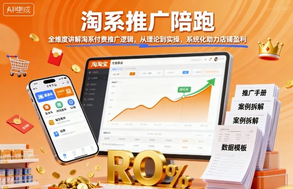 淘系推广陪跑，全维度讲解淘系付费推广逻辑，从理论到实操，系统化助力店铺盈利-萝卜兔资源站