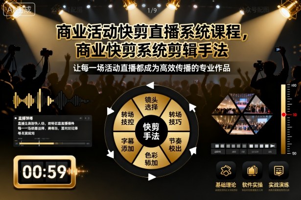 商业活动快剪直播系统课程，商业快剪系统剪辑手法-萝卜兔资源站