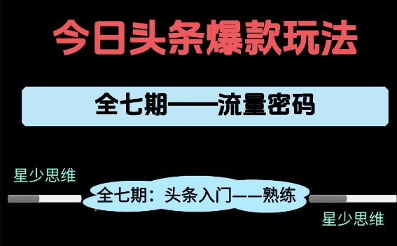 头条系列全七期项目拆解，全是干货，新手从0-1必经过程，99的人会踩的坑-萝卜兔资源站