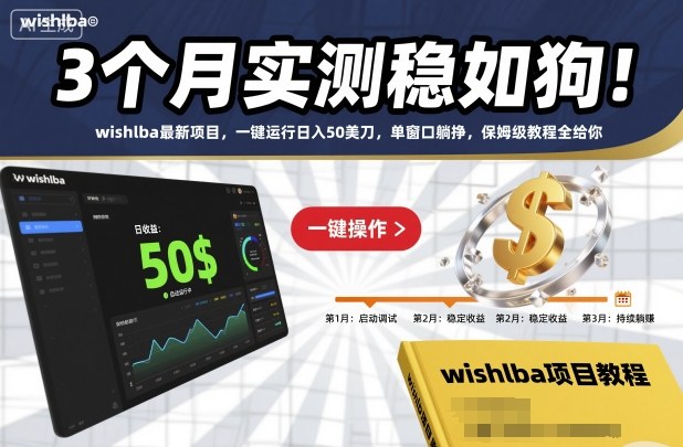 3个月实测稳如狗！wishlba最新项目，一键运行日入50美刀，单窗口躺挣，保姆级教程全给你【揭秘】-萝卜兔资源站