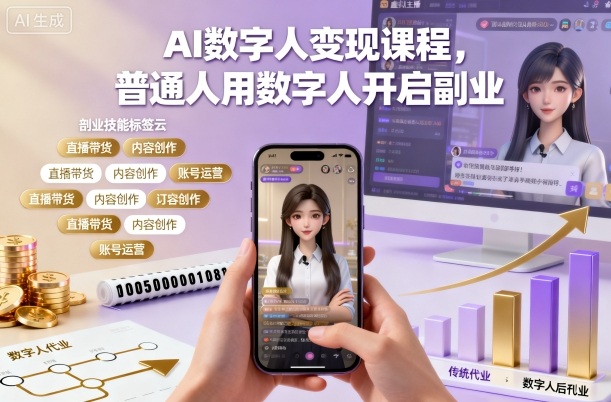 AI数字人变现课程,普通人用数字人开启副业-萝卜兔资源站