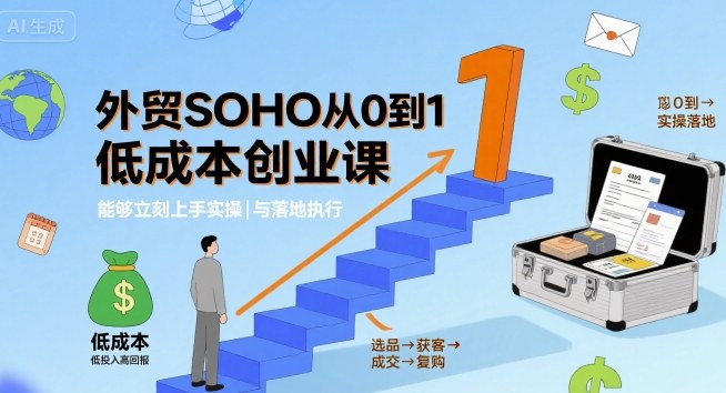 外贸SOHO从0到1低成本创业课，能够立刻上手实操与落地执行-萝卜兔资源站