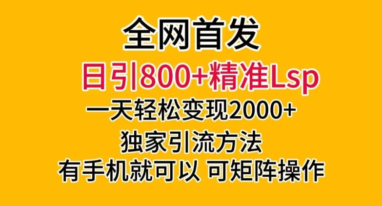 全网首发！日引800+精准老色批，一天变现2000+，独家引流方法，可矩阵操作【揭秘】-萝卜兔资源站