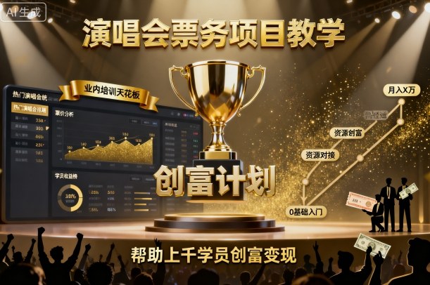 演唱会票务项目教学，业内培训天花板，帮助上千学员创富变现-萝卜兔资源站
