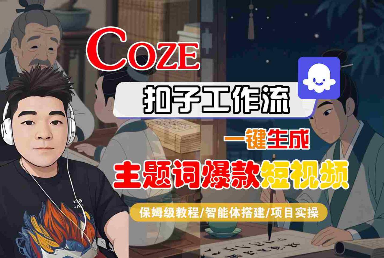 COZE扣子工作流一键生成主题词爆款短视频，保姆级教程-智能体搭建-项目实操-萝卜兔资源站