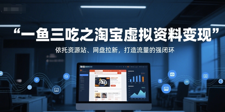 一鱼三吃之淘宝虚拟资料变现，依托资源站、网盘拉新，打造流量的强闭环-萝卜兔资源站