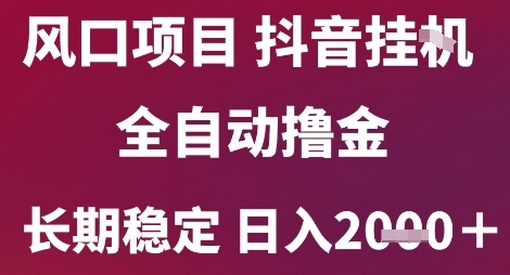 风口项目，六月最新玩法抖音无人挂G，全自动撸金，长期稳定 日入2k+【揭秘】-萝卜兔资源站