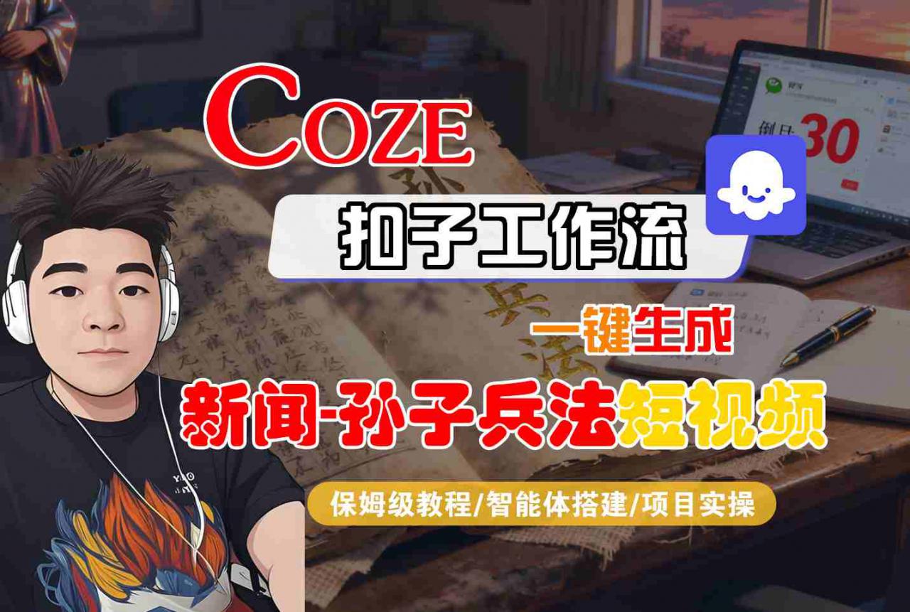 Coze扣子智能体工作流一键生成“新闻-孙子兵法“短视频，全流程保姆级教学-萝卜兔资源站